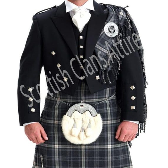Men's Wool Prince Charlie Kilt Jacket Vest: Scottish Wedding