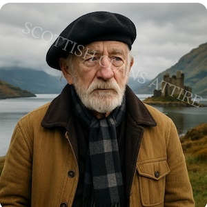 Scottish Tam O’Shanter Hat - Wool Kilt Cap for Men - Custom Colors