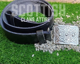 Cinto de kilt escocês, cinto de couro tradicional das Terras Altas, vestuário formal e casual para kilt