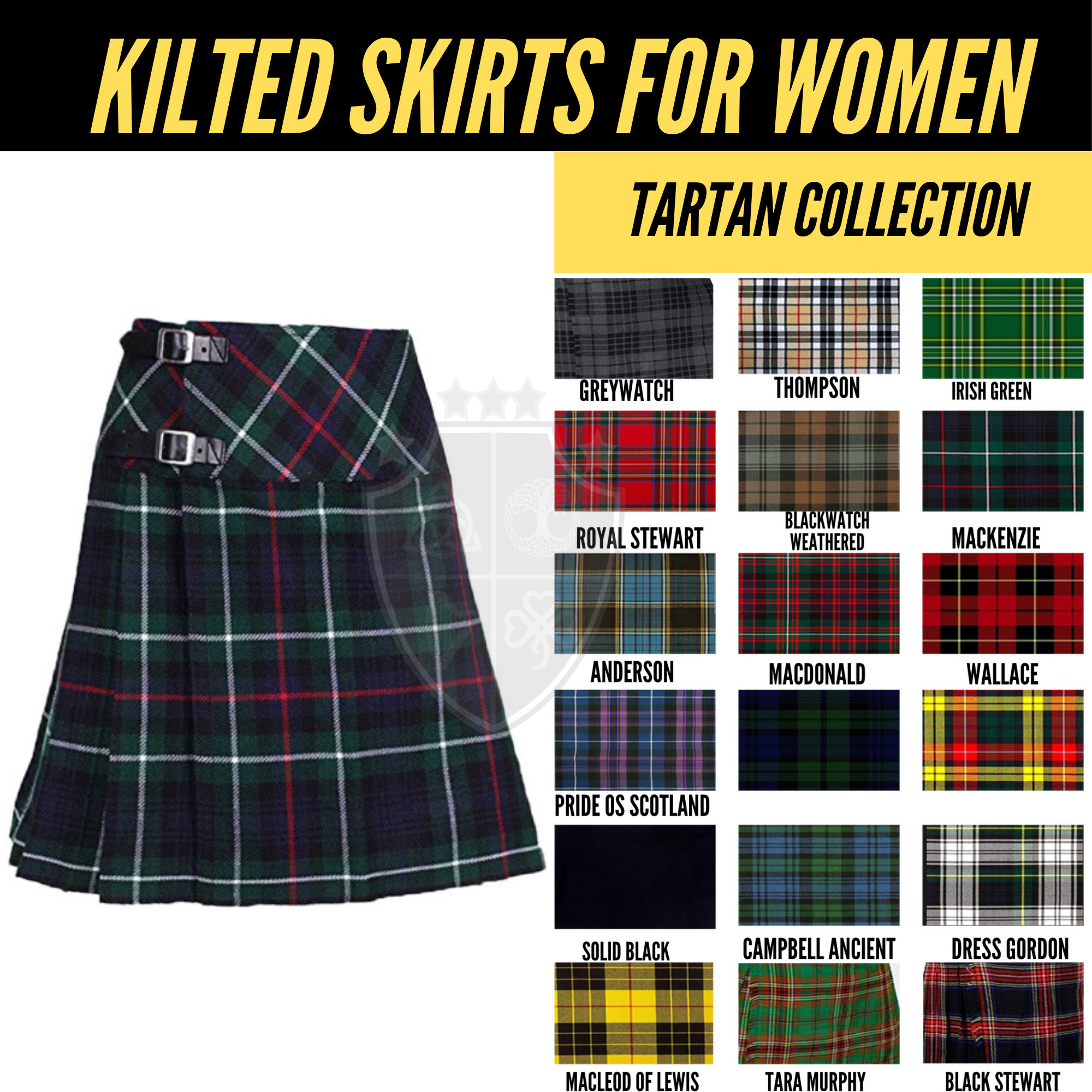 Tartan Skirts for Women, Tartan Kilted Skirts, Premium Scottish Kilted