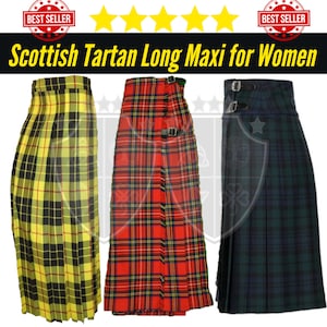 Scottish Tartan Maxi Skirt • Floor Length Plaid Skirt • Outlander Style Wool Skirt • Victorian Walking Skirt • Cottagecore Fashion