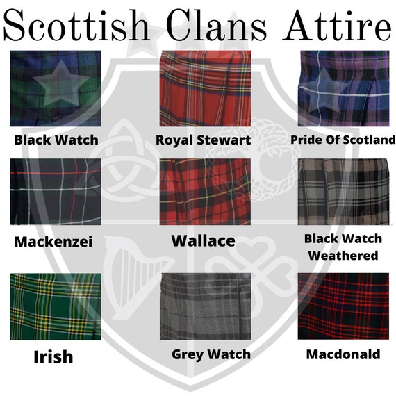 Wool Blend Utility Kilt With Double sided Cargo Pockets 8 Yards