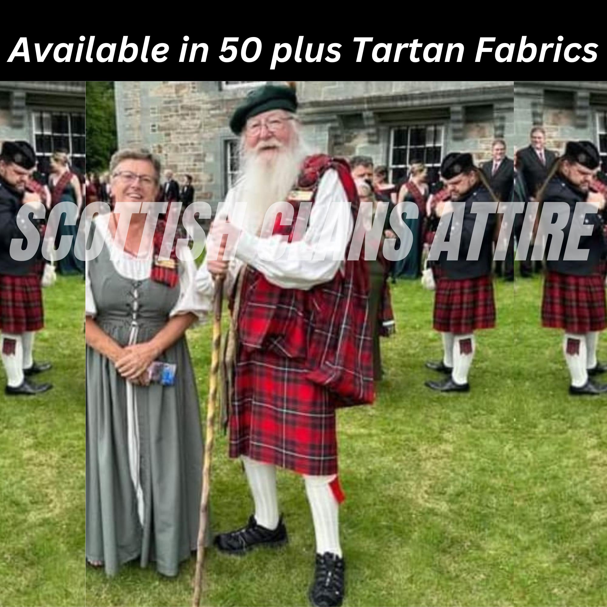 Kilt Tartan Personalizzato Fatto A Mano Su Ordinazione - Scegli Taglia Vita E Lunghezza