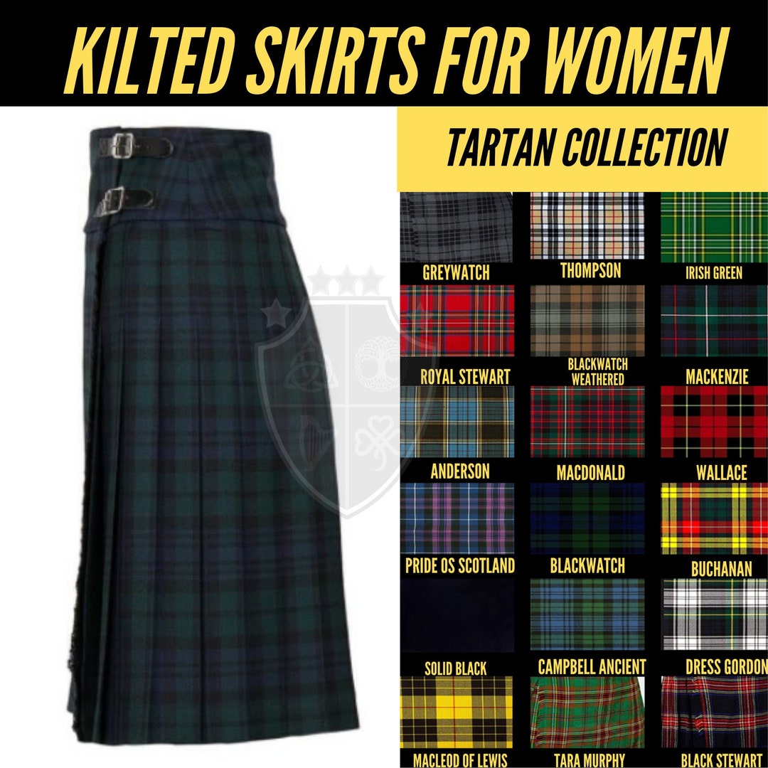 Scottish Classic Maxi Length KILTED SKIRT Ladies Skirt Custom Made