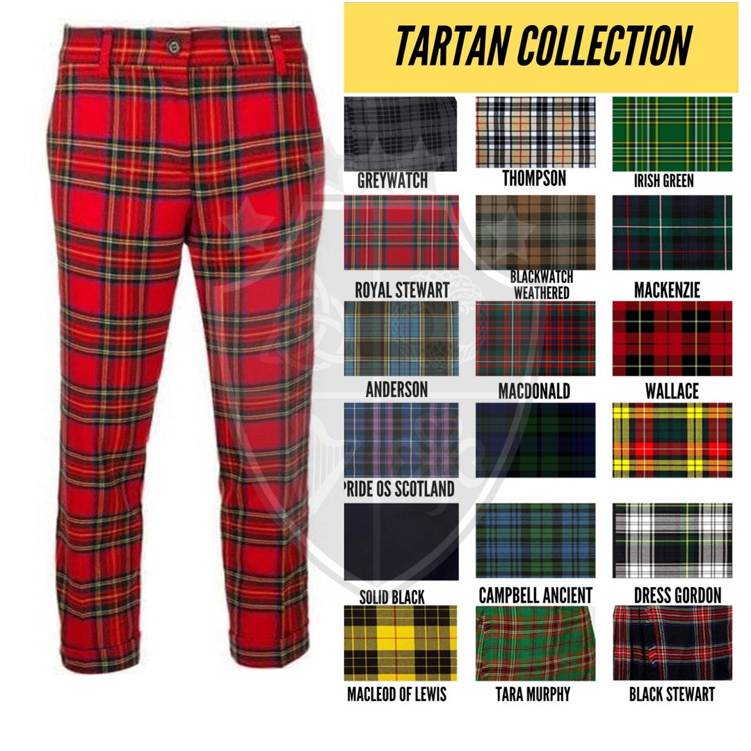 Scottish Man's Tartan Pants Custom Made Tartan Trousers Handmade Dress