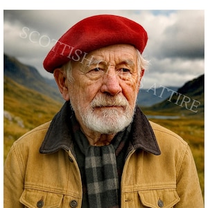 Tam O’Shanter Hat for Men - Handmade Wool Bonnet - Traditional Scottish Highland Kilt Hat - Custom Beret Style Cap - 8 Colors