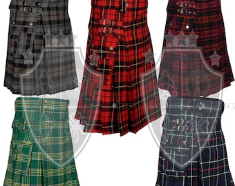 Kilt utilitaire tartan pour homme Kilt écossais traditionnel des Highlands pour homme Disponible en tartans clan
