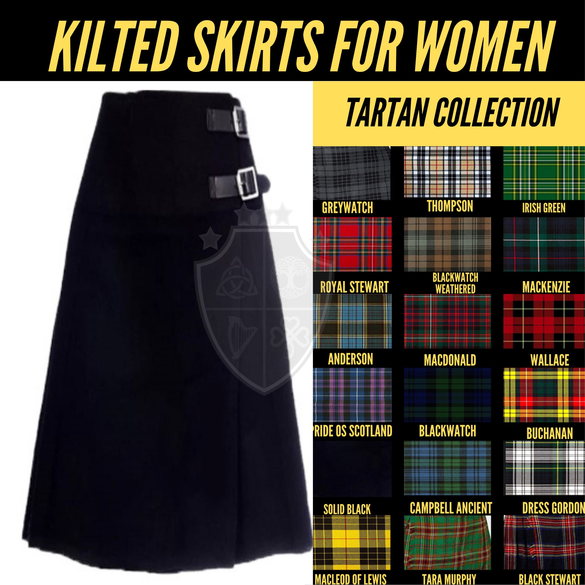 Scottish Classic Maxi Length KILTED SKIRT - Ladies Skirt