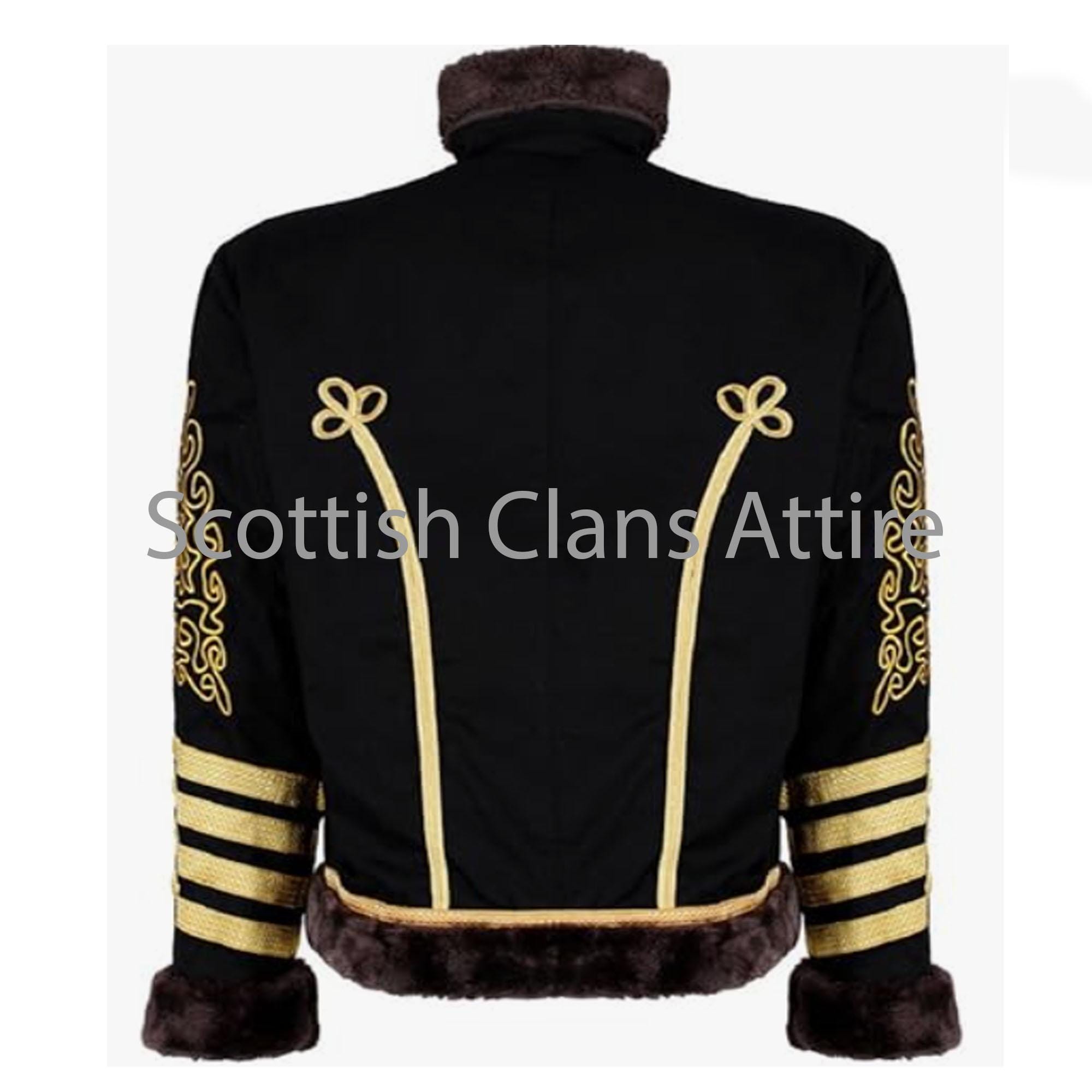 カスタムナポレオン・フサージャケット：18世紀の軍服、金のブレードと