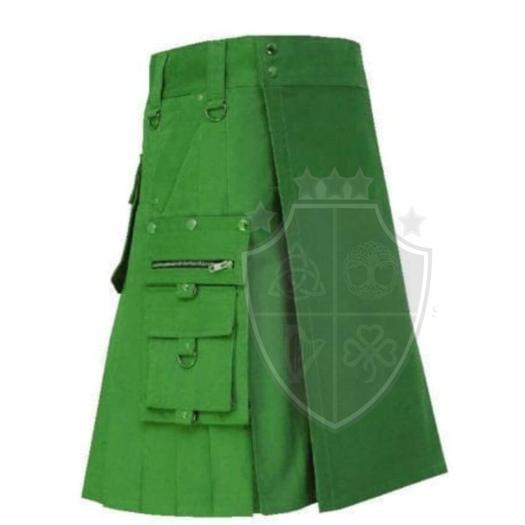 Heren rok vintage middeleeuwse Schotse kilt gothic cargo geplooide rok