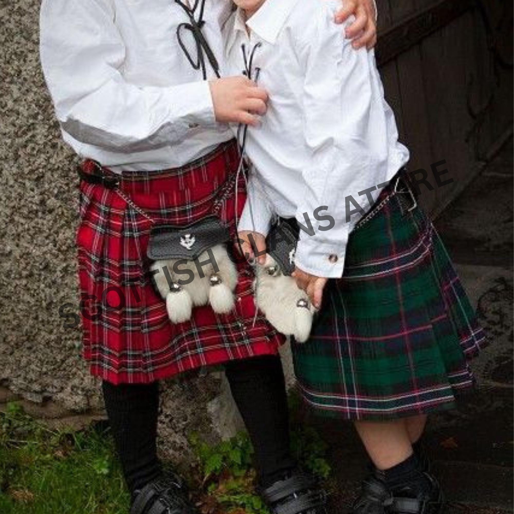 Handmade Scottish Clan Tartan Kilt for kids, Made to Order Traditional Highland Outfit kilt for Kids