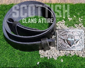 Scottish Kilt Belt, Traditional Highland Leather Belt, Formal & Casual Kilt Wear