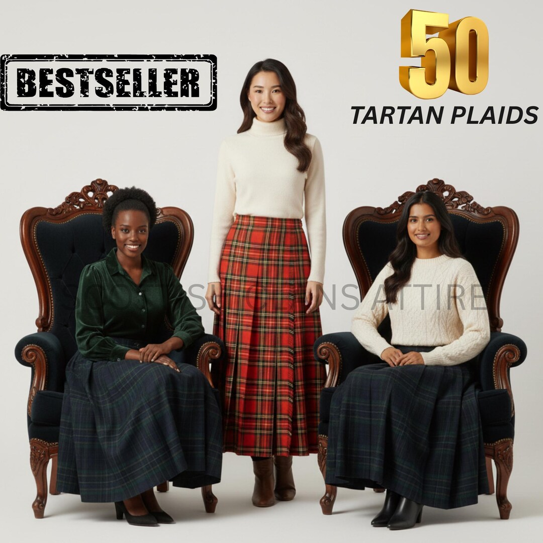 Scottish Tartan Wool Maxi Skirt – Women's Long Plaid Skirt Floor