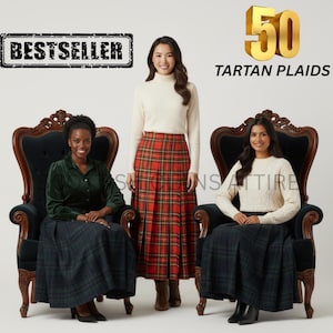 Tartan Wool Maxi Skirt, Scottish Plaid Full Length Skirt, Vintage Highland Wear, Full length Hostess Maxi skirt