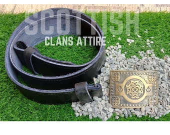 Scottish Kilt Belt, Traditional Highland Leather Belt, Formal & Casual Kilt Wear