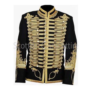 Custom Made Wool Hussar Jacket: 18th Century Military Uniform