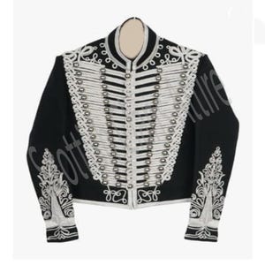 Custom Made Napoleon Hussar Jacket: Wool Cavalry Coat, Silver Braid
