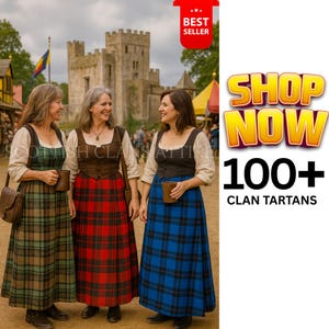 Scottish Tartan Wool Maxi Skirt: Highland Clan Plaid