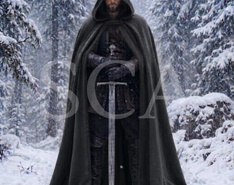 Wool Hooded Cloak, Medieval Cape, Renaissance Fair Costume, Full Circle Cloak, Gothic LARP Cape, 10+ Colors, Made to Order Wool Cloak gift