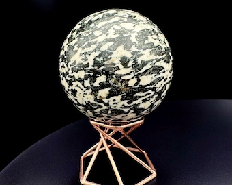 Zebra Jasper Crystal Sphere with Display Stand: Grounding Stone