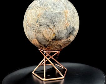 Blue Kyanite Quartz Sphere: Hand-Polished Crystal Decor with Stand