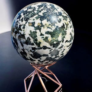 Natural Zebra Jasper with Pyrite Crystal Sphere