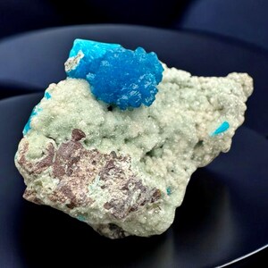 Rare Blue Cavansite with Stilbite Cluster