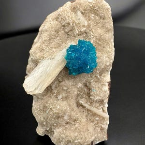 Rare Blue Cavansite with Stilbite Cluster
