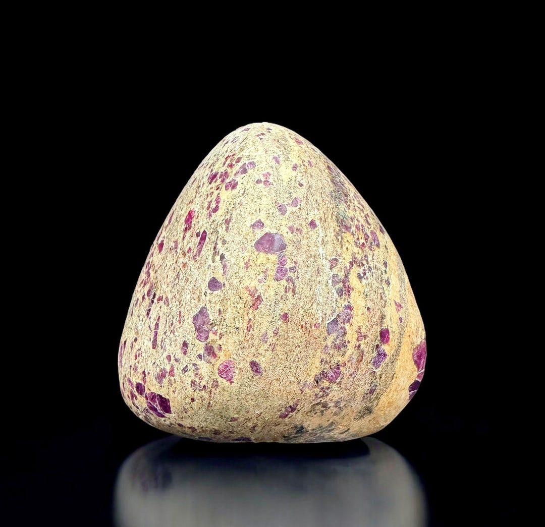 Ruby Albite Ruby in Albite Specimen: Half Polished, Half Rough Mineral - India - Etsy