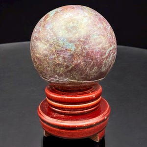 Natural Ruby Kyanite Crystal Sphere: India Healing Stone