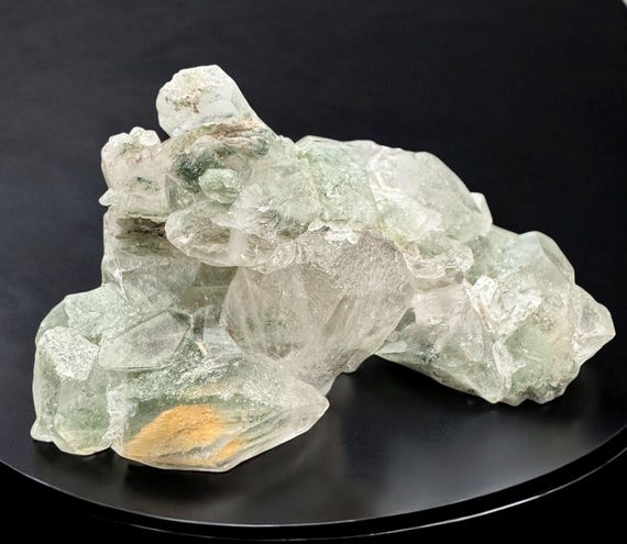 Natural Diamond Green Himalayan Quartz Cluster, Chlorite Quartz
