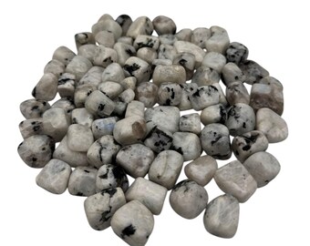 Rainbow Moonstone Tumbled Stones, Polished Crystals, Available in 1 kg bags