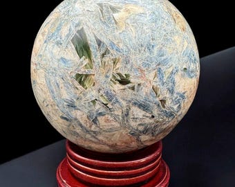 Blue Kyanite Quartz Sphere: Hand-Polished Crystal Decor (12.2 lbs)