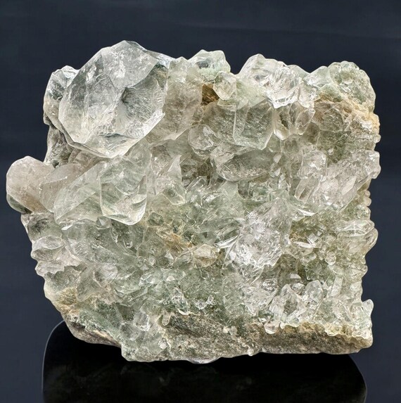 Himalayan Green Chlorite Quartz Cluster: Natural Crystal From