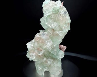 グリーンアポフィライト☆カルサイト共生☆クラスター☆台座付き☆ 楽天市場】グリーンアポフィライト クラスター 虹あり 透明感のある