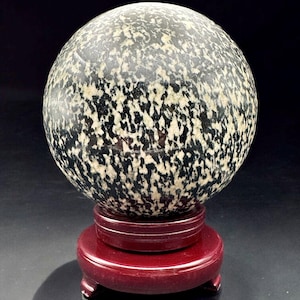 Giant Zebra Jasper Crystal Sphere, Crystal Sphere with Display Stand
