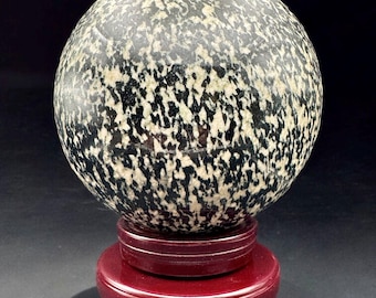 Giant Zebra Jasper Crystal Sphere, Crystal Sphere with Display Stand