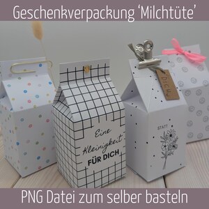 Emballage cadeau 'Carton de lait' - à imprimer et à fabriquer soi-même - png - téléchargement - fichier
