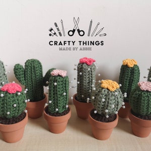 Cactus Pin Cushion, Succulent, Crochet Houseplant Decoration