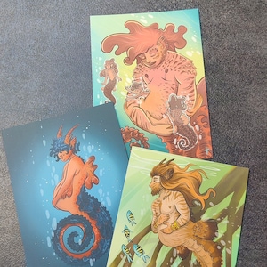 Carte A6, PAPATRANS, papapcampe, hippocampe trans, sirène