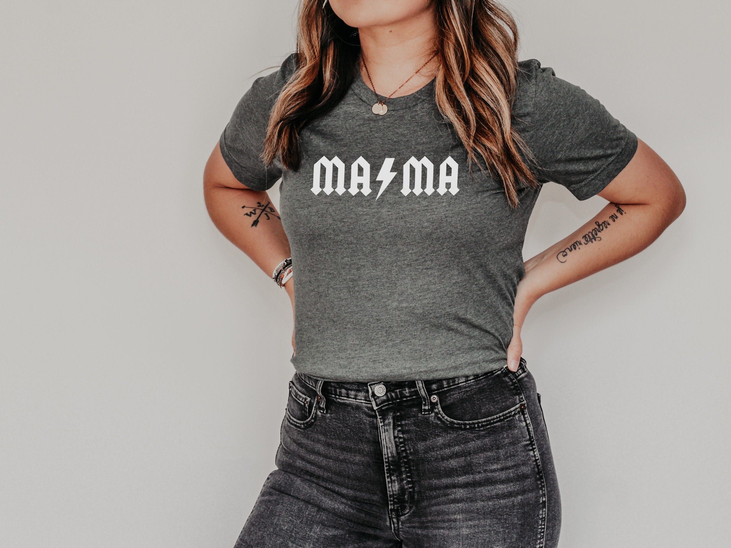 Mama ACDC Shirt Rocker Mom Tee ACDC Mama and Mini - Etsy UK