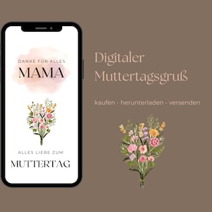 Last Minute digitaler Muttertagsgruß/Muttertagskarte, Sofort-Download als Bild- & PDF-Datei, digitaler Versand