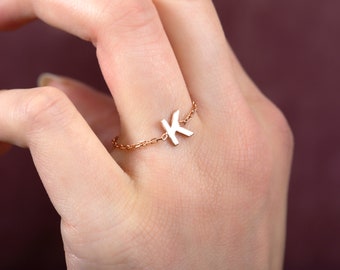 Personalized Letter Ring, Custom Ring, Initial Ring, Silver Ring, Gold Ring, Gift for Her