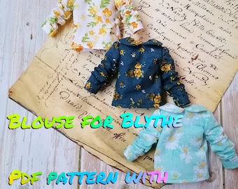 Pdf pattern of blouse for Blythe with detailed description of the sewing process