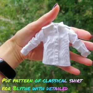 Pdf pattern of classical shirt for Blythe