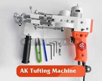 New Orange AK-I \ AK-II Cut Pile Loop Pile Tufting Gun + 150x150cm Tufting Cloth With Yellow\Green Guidelines Set \ Tufting Machine Kit