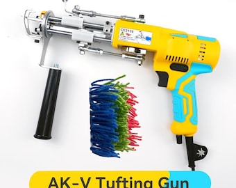 New AK-V Silent Tufting Gun Cut Pile + Loop Pile Tuft Gun \ Yellow Tufting Machine \Rug tuft gun