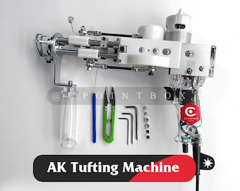 Transparent AK-I \ AK-II Cut Pile Loop Pile Tufting Gun + 150x150cm Tufting Cloth With Yellow\Green Guidelines Set \ Tufting Machine Kit