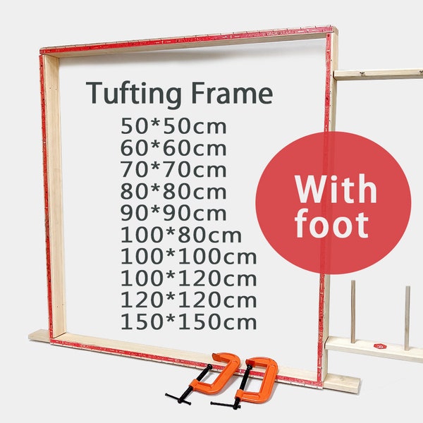 12 Size Tufting Frame with foot for Tufting Gun \ Desktop Frame Trong and Stable Wood frame for Rug Tufting