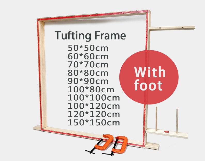 12 Size Tufting Frame with foot for Tufting Gun Desktop Frame Trong and Stable Wood frame for Rug Tufting imagem 1